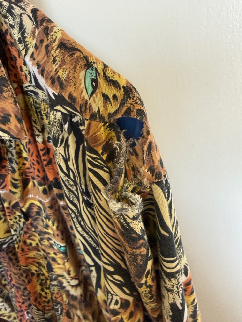 Women's Animal Print Open Front Blouse - Brown/Orange - needs a fix - Picture 5 of 5